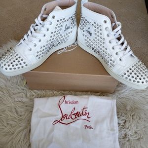 Christian Louboutin Louis flat spike calf sneaker